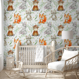 Cute Woodland Tiere Nursery Dekoration Peel und St Tapete