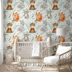 Cute Woodland Tiere Nursery Dekoration Peel und St Tapete