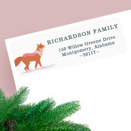 Cute Woodland Winter Fox Ice Skating Address