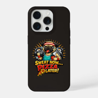 Cute Workout Dog T-Shirt for Fitness & Pizza Lover iPhone 15 Pro Hülle
