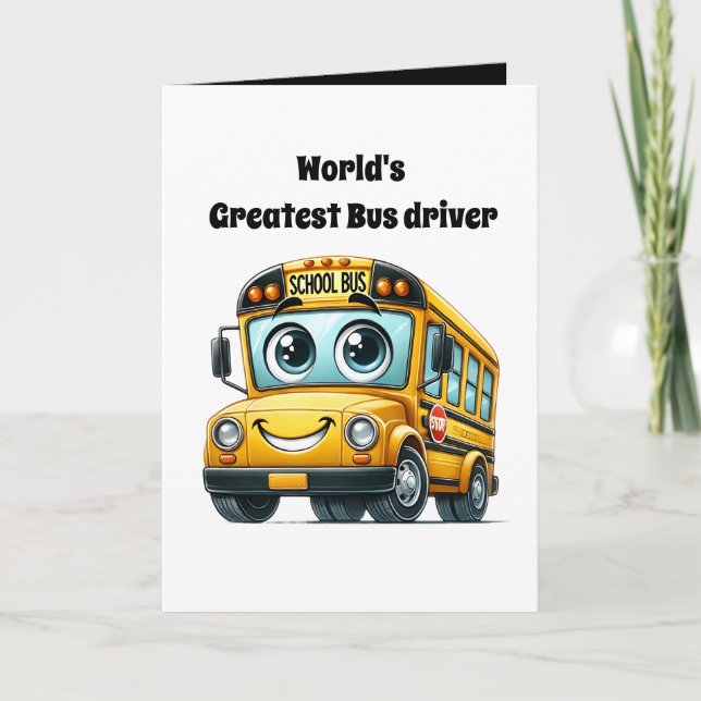 Cute World's greatest bus driver add message  Karte (Vorderseite)