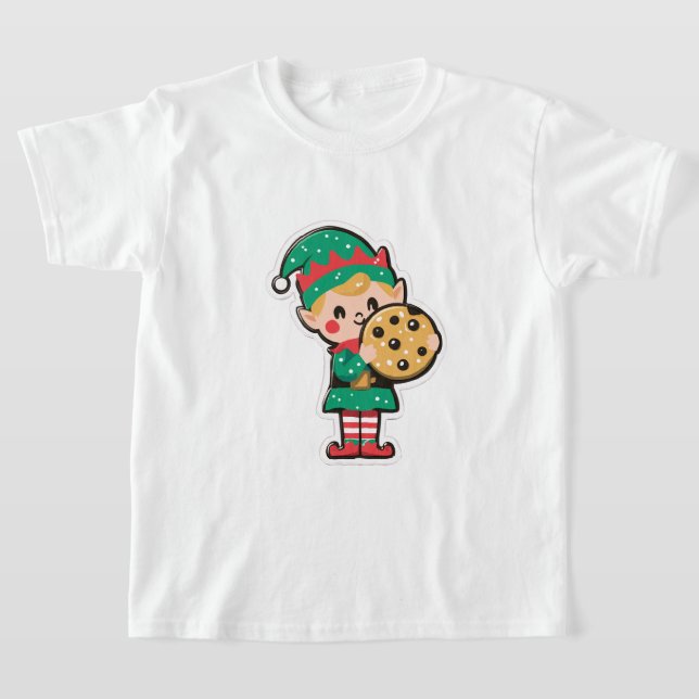 Cute Xmas Elf with Big Cookie T-Shirt (Ablage )