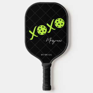 Cute XOXO Black & Bright Personalized Signature Pickleball Schläger
