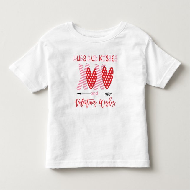 Cute XOXO Hugs and Kisses Valentine Kleinkind T-shirt (Vorderseite)