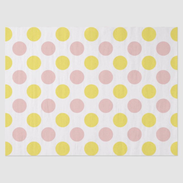 Cute Yellow and Pink Polka Dot  Seidenpapier (Vorderseite)