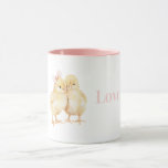 Cute Yellow Chickens Love Tasse<br><div class="desc">Cute Yellow Baby Chickens Love</div>