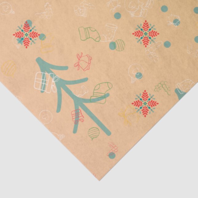 Cute Yellow Christmas Seidenpapier (Detail)