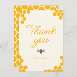 Cute Yellow Honeycomb Mommy to Bee Baby Shower Dankeskarte