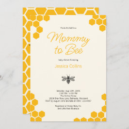 Cute Yellow Honeycomb Mommy to Bee Baby Shower Einladung