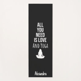 Cute Yoga Mat Yogi Modern Unique Meditation Black Yogamatte