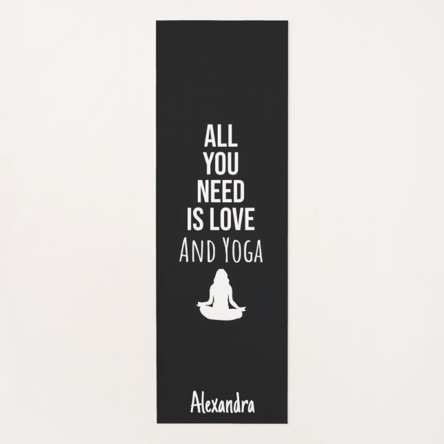 Cute Yoga Mat Yogi Modern Unique Meditation Black Yogamatte (Vorderseite)