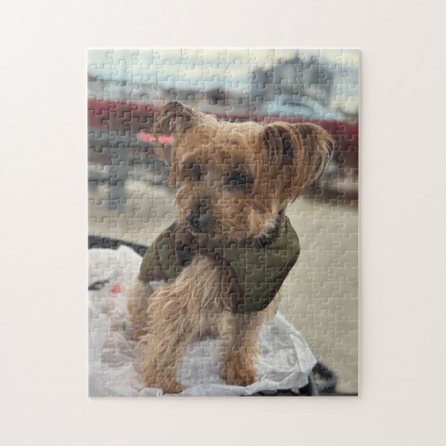 Cute Yorkie / Westie at the Cider Mill Puzzle (Vertikal)