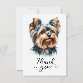 Cute Yorkshire Terrier Yorkie Illustration Art Dankeskarte
