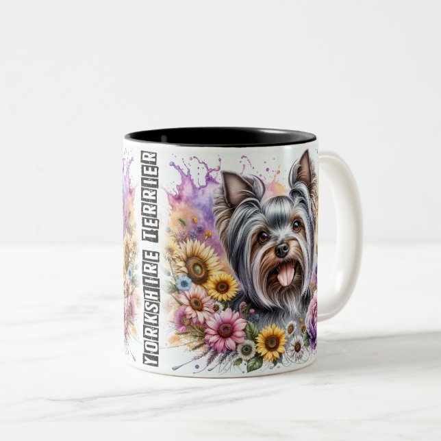 Cute Yorkshire Zweifarbige Tasse (VorderseiteRechts)