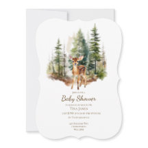 Cute Young Deer Baby Shower Invitation