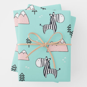 Cute Zebra Geschenkpapier Set
