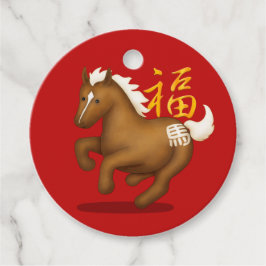 Cute Zodiac Horse "Fortune" Chinese New Year Luck Geschenkanhänger