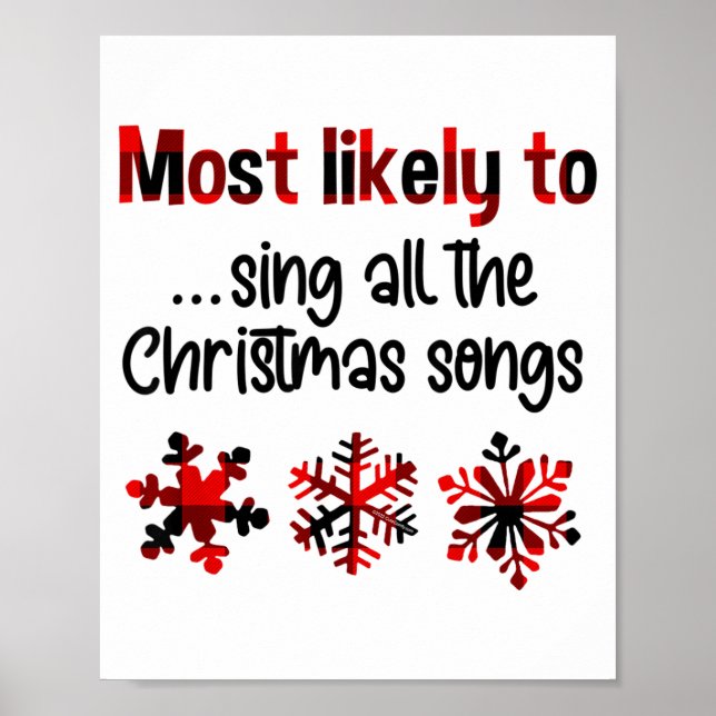 Cutecomfy Most Likely To Sing All The Christmas So Poster (Vorne)