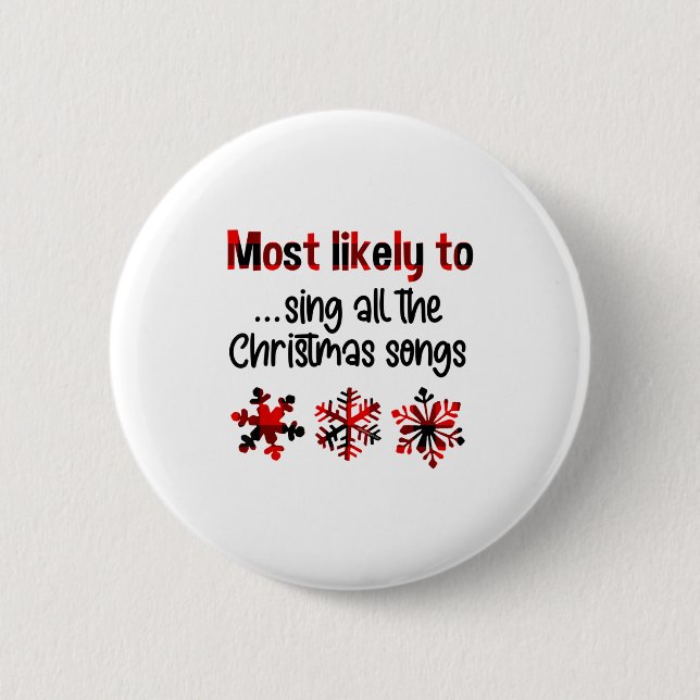 Cutecomfy Wahrscheinlich singt alle Weihnachtslied Button (Vorderseite)