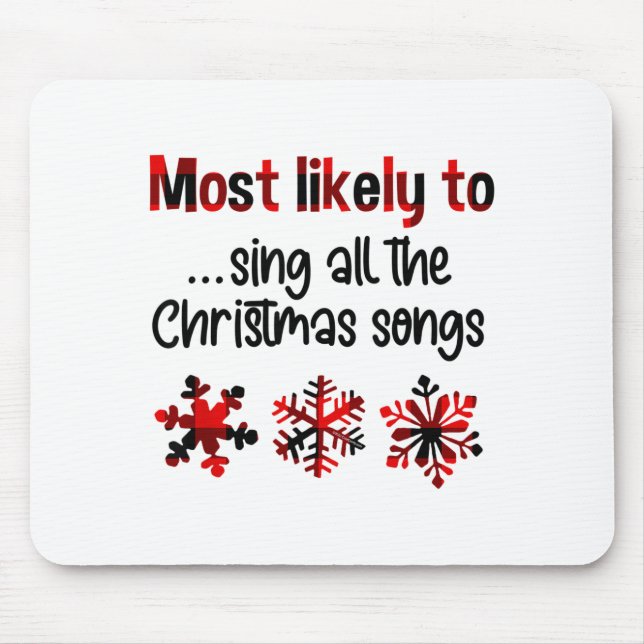 Cutecomfy Wahrscheinlich singt alle Weihnachtslied Mousepad (Vorne)