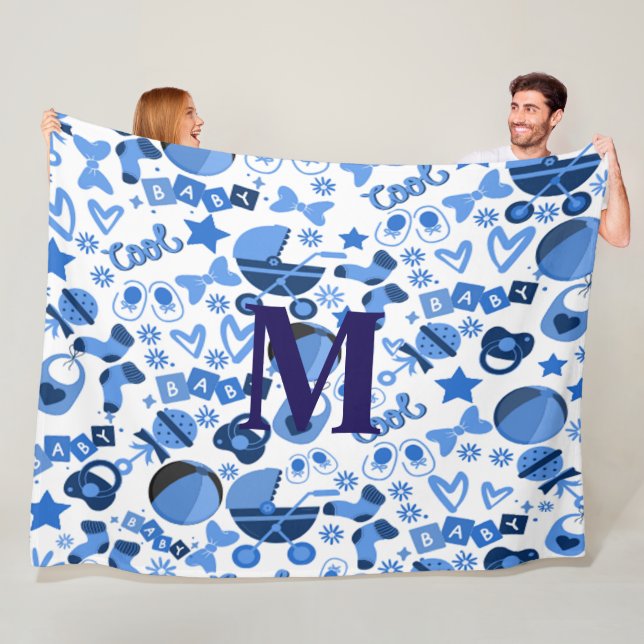 Cutecool Blue Babyboy Kinderzimmer Pattern persona Fleecedecke (Beispiel)