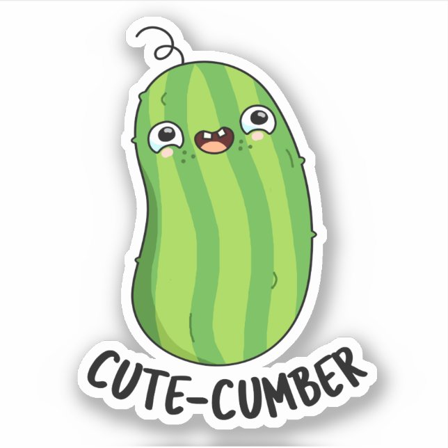 Cutecumber Funny Cucumber Pub Aufkleber (Vorderseite)
