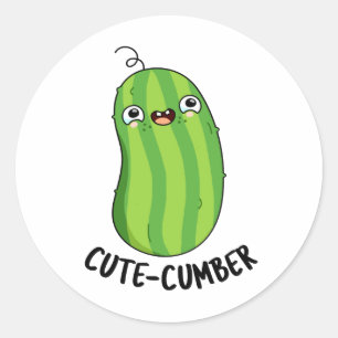 Cutecumber Funny Cucumber Pub Runder Aufkleber