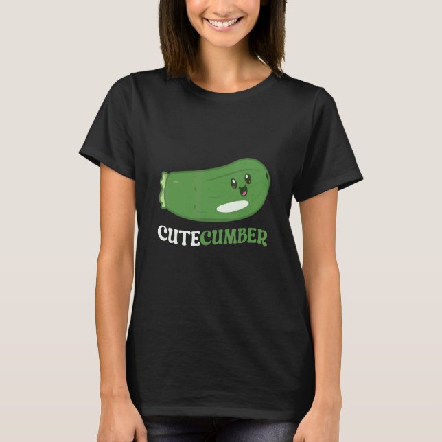 Cutecumber Vegetarian Vegetable Veggies Vegan Cucu T-Shirt (Vorderseite)