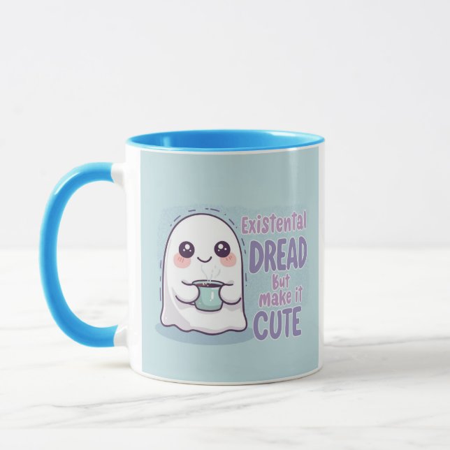 CuteGhost "Existenzielle Angst, aber süß" Tasse (Links)