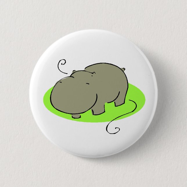 CuteHippoPin Button (Vorderseite)