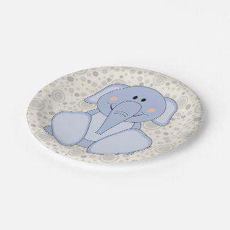 Cutelyn Baby Blue Elephant Pappteller