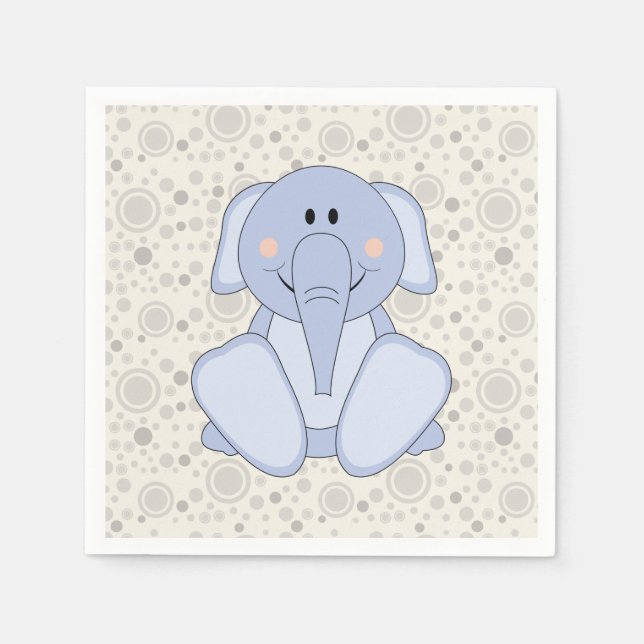 Cutelyn Baby Blue Elephant Serviette (Vorderseite)