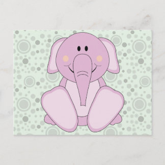 Cutelyn Baby Pink Elephant Postkarte