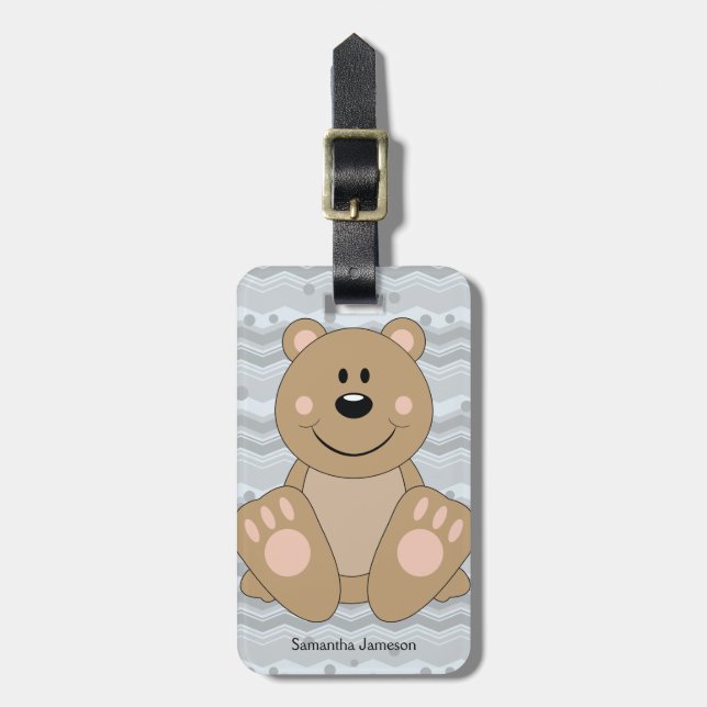 Cutelyn Brown Bear Gepäckanhänger (Vorderseite vertikal)