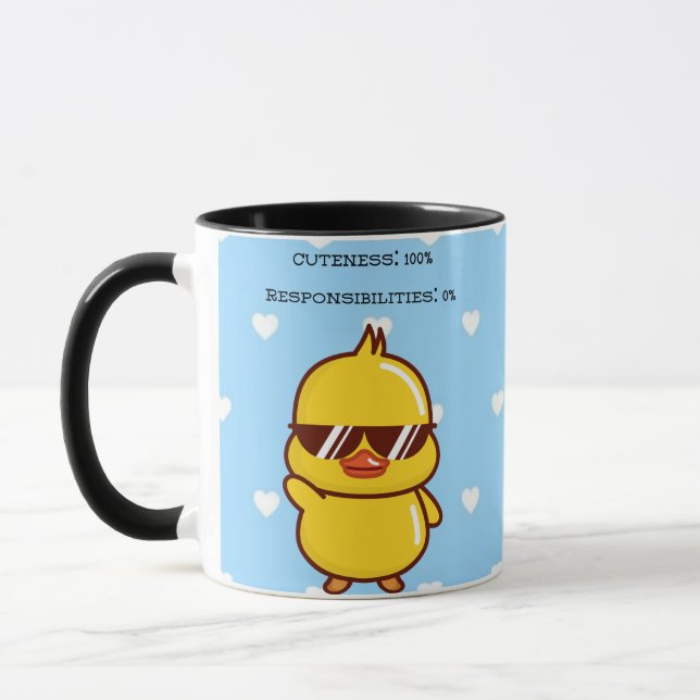 Cuteness 100% Responsibilities 0% | Cute Duck Mug Tasse (Links)