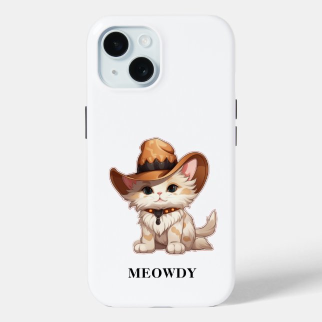 Cuteness Overload Meowdy Western Cat Case-Mate iPhone Hülle (Rückseite)