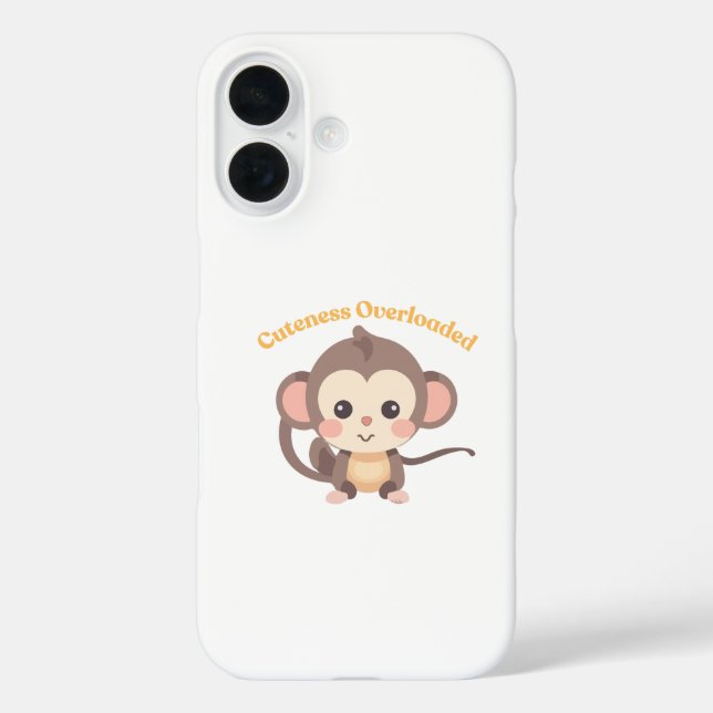 Cuteness Overloaded: Affe iPhone 16 Fall Case-Mate iPhone Hülle (Rückseite)
