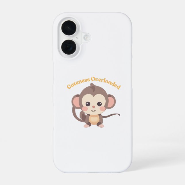 Cuteness Overloaded: Affe iPhone 16 Fall Hülle (Rückseite)