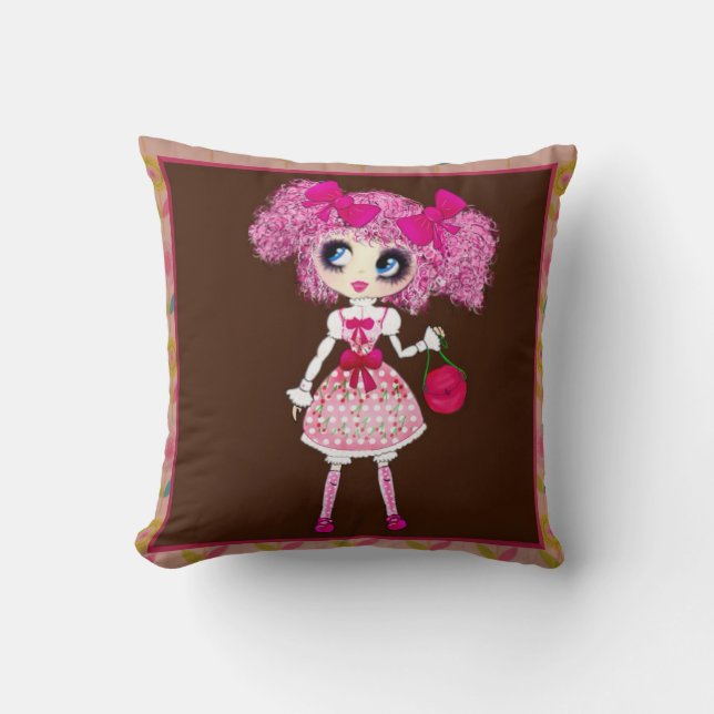 CutePziemlich Girly PinkyP Pink Kawaii Girl von Le Kissen (Vorderseite)