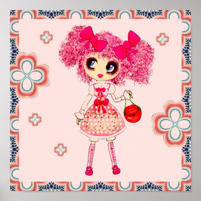 CutePziemlich Girly PinkyP Pink Kawaii Girl von Le Poster (Vorne)