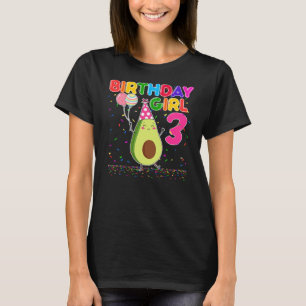 Cutes Avocados 3rd Birthday Girl 3 Years Old T-Shirt