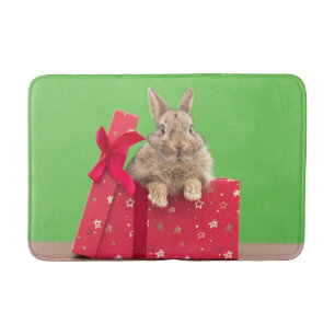 Cutest Baby Animals Christmas Holiday Bunny Badematte