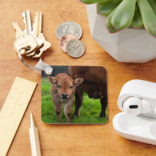 Cutest Baby Animals Cow & Calf Schlüsselanhänger