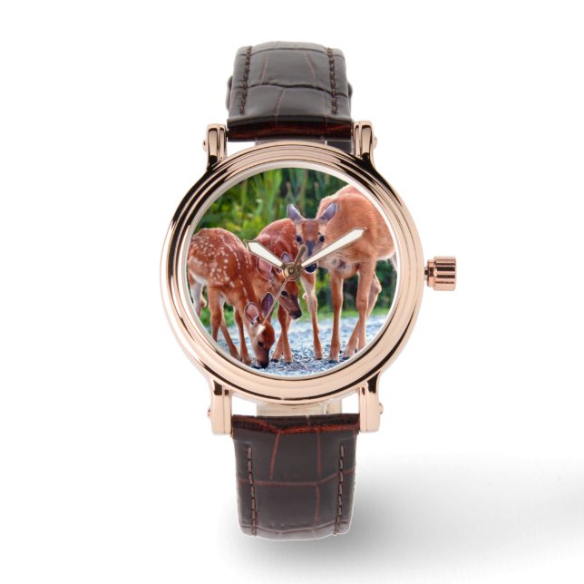 Cutest Baby Animals | Fawn with Babies Armbanduhr (Vorderseite)