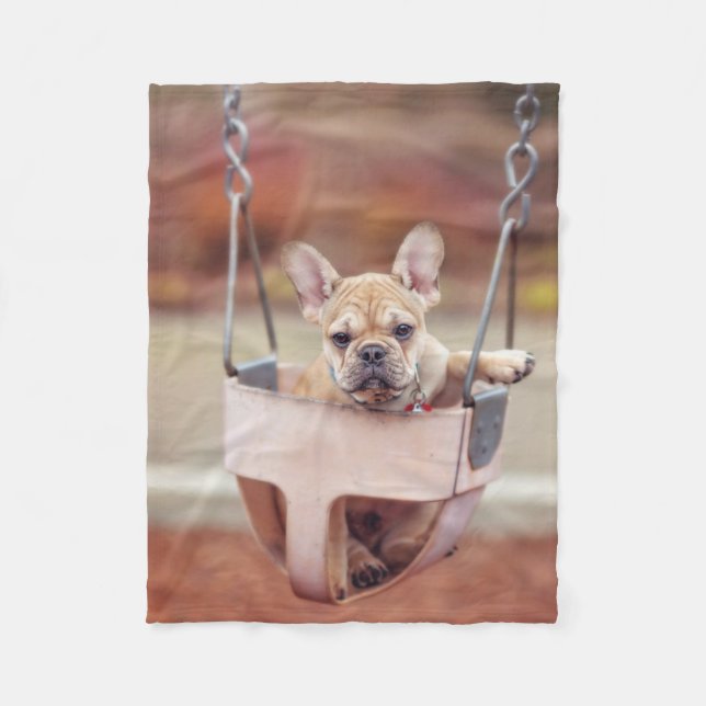 Cutest Baby Animals | French Bulldog Playground Fleecedecke (Vorderseite)
