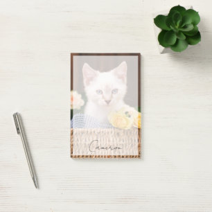 Cutest Baby Animals Kitten & Yellow Roses Post-it Klebezettel