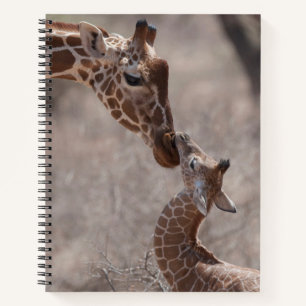 Cutest Baby Animals   Mother and Baby Giraffe Notizbuch