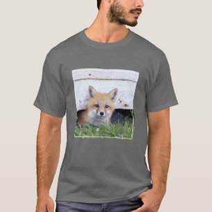 Cutest Baby Animals Red Fox Kit Peeking T-Shirt