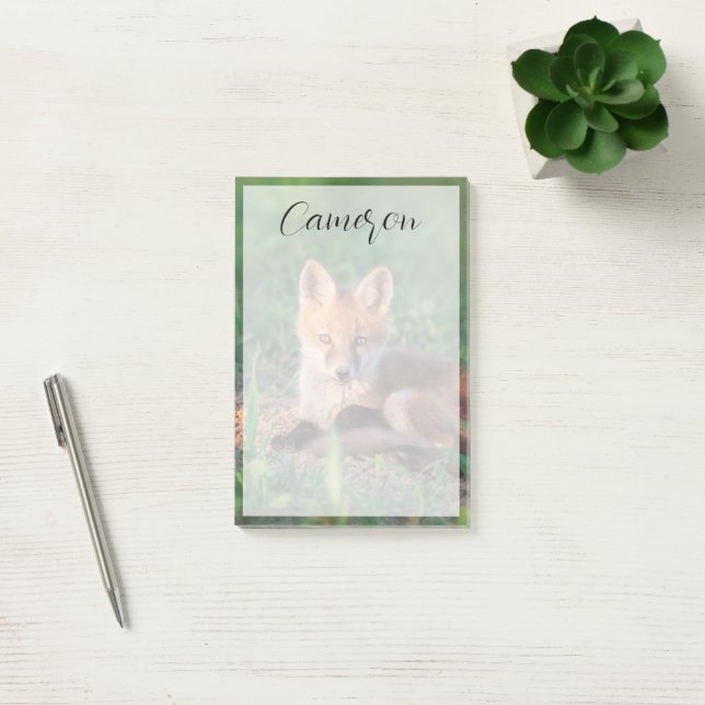 Cutest Baby Animals | Red Fox Kit Relaxing Post-it Klebezettel (Büro)