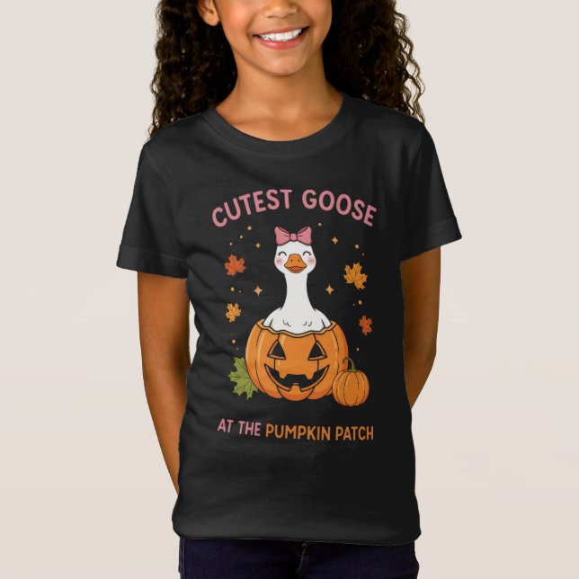 Cutest Goose Pumpkin Patch Kids Halloween  T-Shirt (Vorderseite)